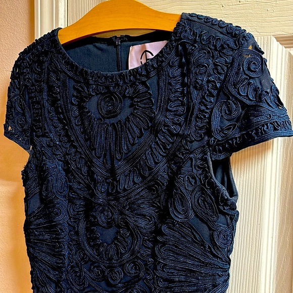 J S Collections Navy Sheath Midi Dress Size 8 - Picture 6 of 12